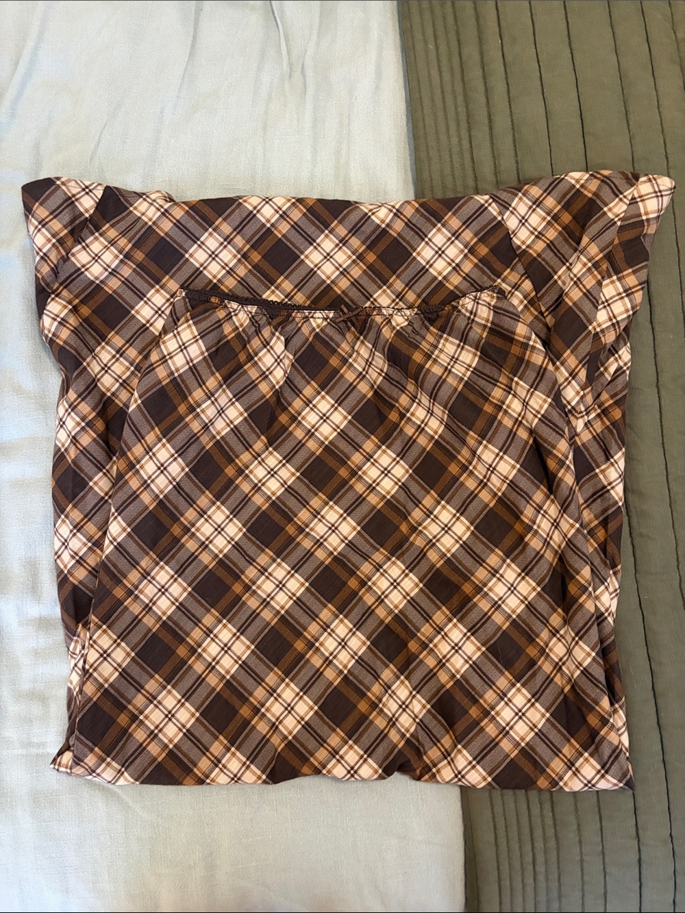 Plaid Maxi Skirt in Brown
